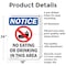 Signmission No Eating Or Drinking, 18 in W x Rectangle, Aluminum OS-2PACK-NS-A-1824-V-14500 - alternate 2
